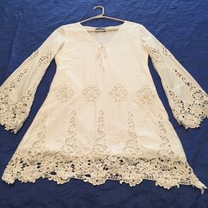 Union of Angels lined Cotton WHITE Dress Small